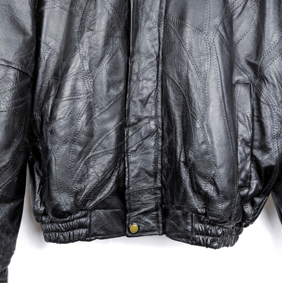 Vintage Patchwork Leather Bomber Jacket - Picture 6 of 10